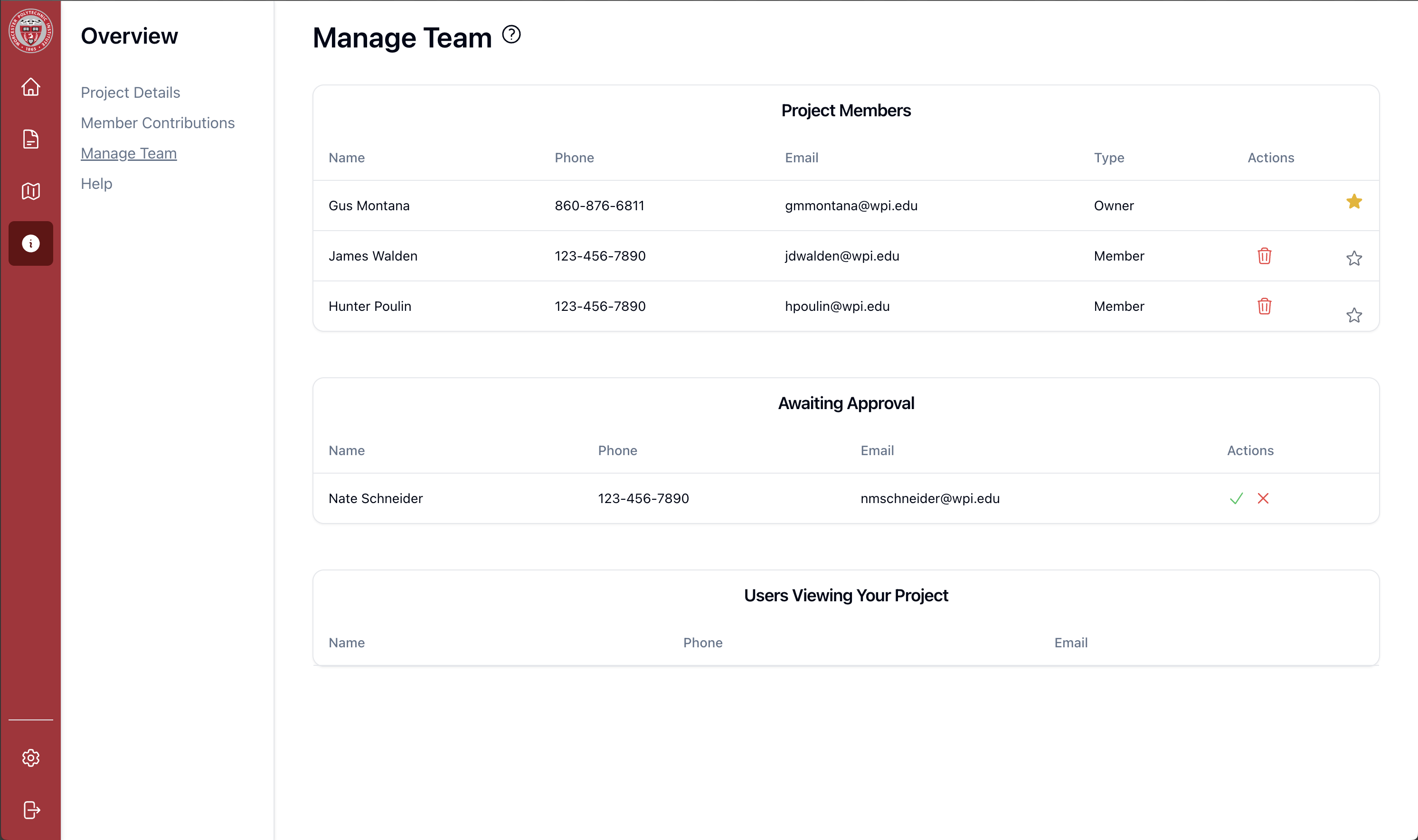Manage Team